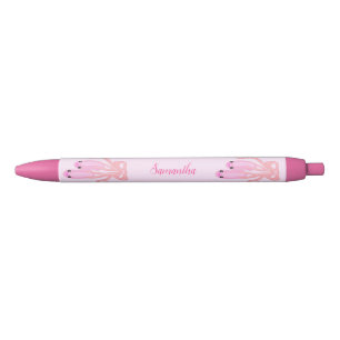 Cute Ballet Shoes Pointe Pink Kawaii Personalized Black Ink Pen