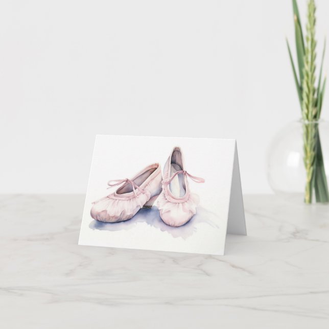 Cute Ballet Slippers BLANK  Card (Front)