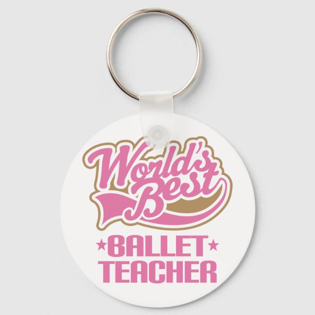 Cute Ballet Teacher Keychain (Front)