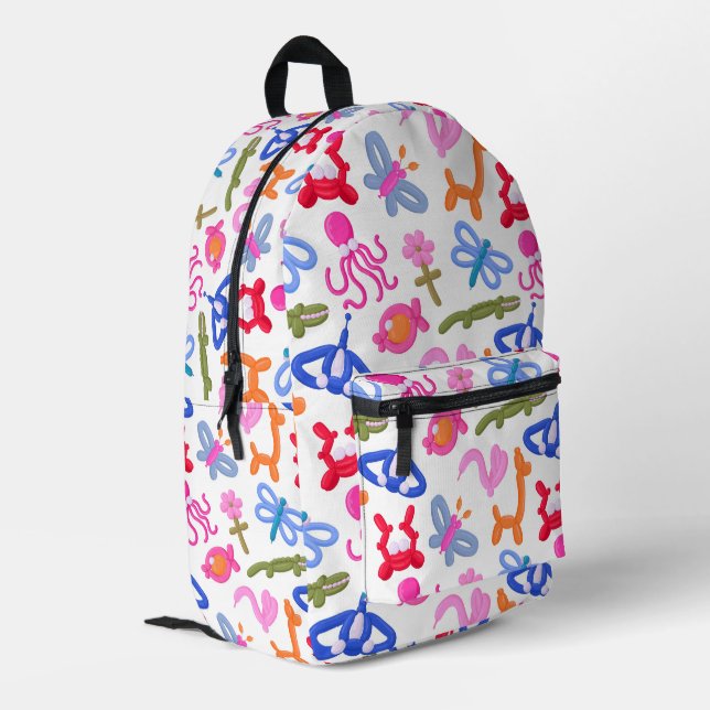 Cute Balloon Animals Colourful Kids Pattern Printed Backpack (Back Corner Left)