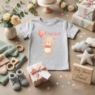 Cute Balloon Bow Tie Animal Toddler Name Shirt
