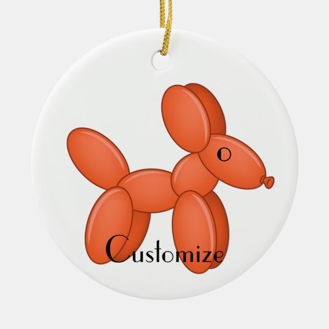 Cute Balloon Dog Thunder_Cove Ceramic Ornament (Front)