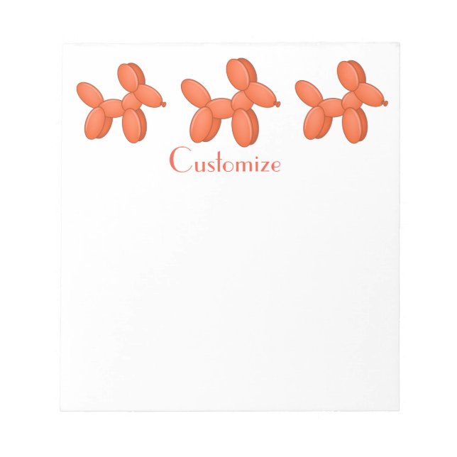 Cute Balloon Dog Thunder_Cove Notepad (Front)