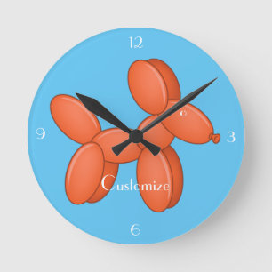 Cute Balloon Dog Thunder_Cove Round Clock