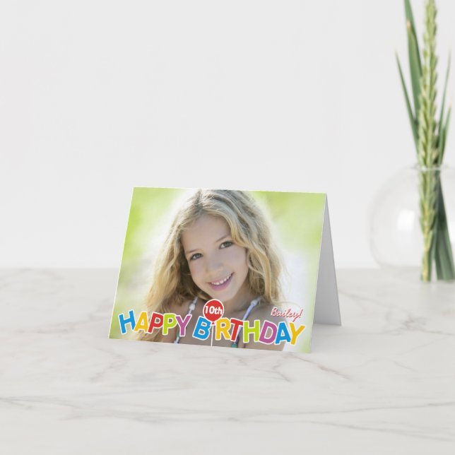 Cute Balloon Happy Birthday Card Any Age (Front)