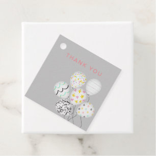 cute balloon party thank you birthday favour tags