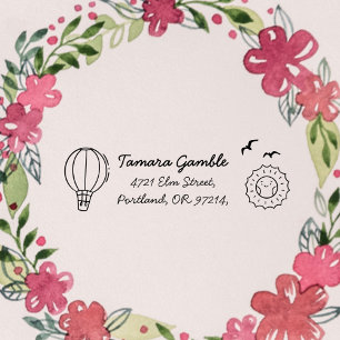 Cute Balloon Return Address for Kids Rubber Stamp