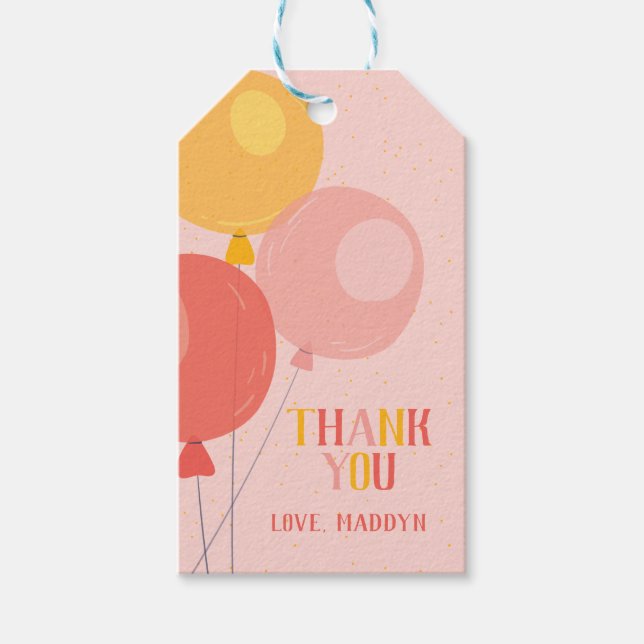 Cute Balloon Thank You Favour Tags (Front)