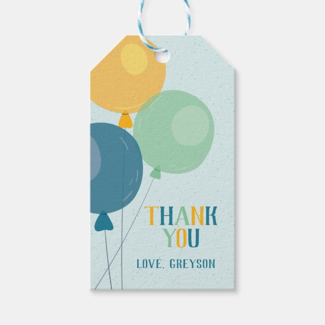 Cute Balloon Thank You Favour Tags (Front)