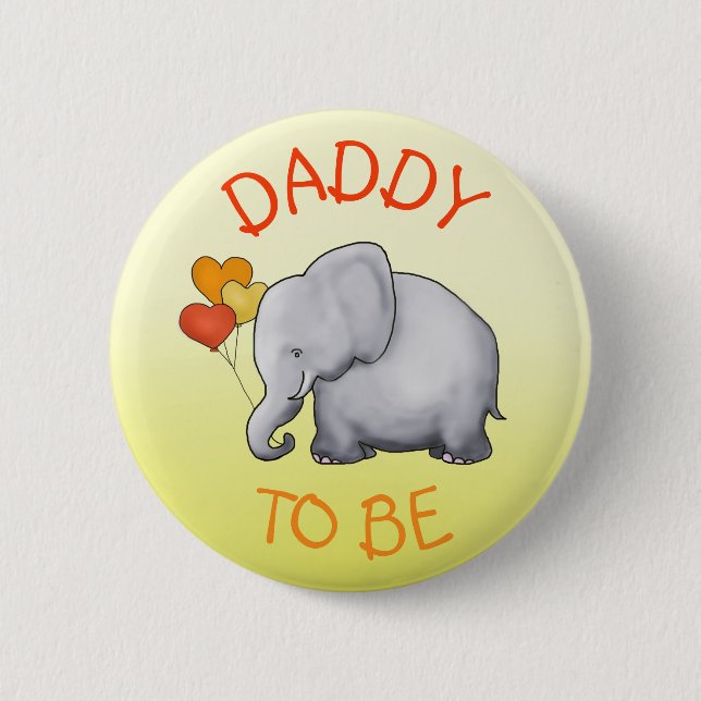 Cute Balloons Elephant Baby Shower Daddy-to-Be 2 Inch Round Button (Front)