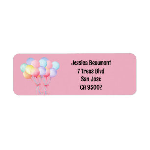 Cute balloons return address label