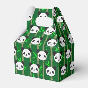 Cute Bamboo Panda Pattern Custom Favor Box
