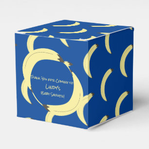 Cute Banana Bunch Blue Baby Shower Pattern Favor Box