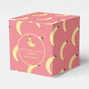 Cute Banana Bunch Girl Baby Shower Pattern Favor Box