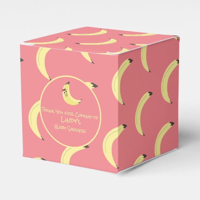 Cute Banana Bunch Girl Baby Shower Pattern   Favor Box (Front Side)