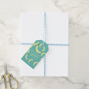 Cute Banana Bunch Pattern Baby Shower Gift Tags