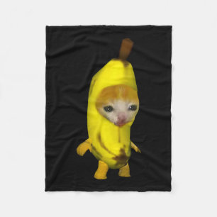 Cute Banana Cat Happy Bananacat Meme Kitty Cat Lov Fleece Blanket