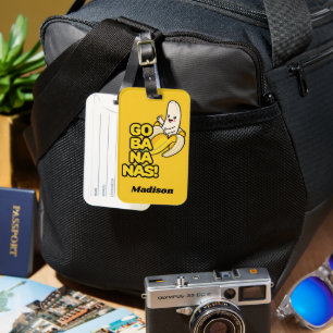 Cute Banana custom name Luggage Tag