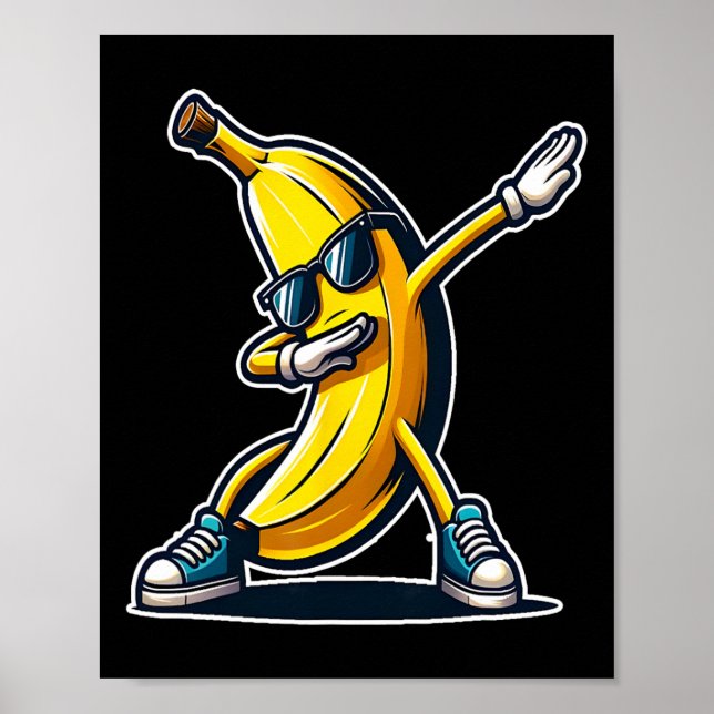 Cute Banana Dabbing Dancing Shirt Funny Kids Print (Front)
