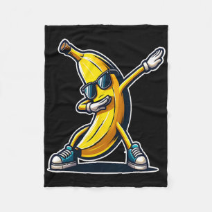 Cute Banana Dabbing Dancing Shirt Funny Kids Print Fleece Blanket