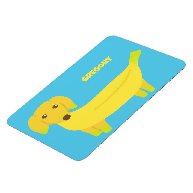 Cute Banana Dog Personalized Magnet (Left Side)