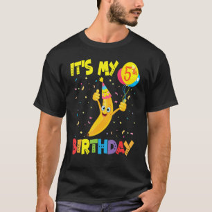 Cute Banana Face Balloons Happy Me You It's My 5th T-Shirt