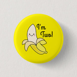 Cute Banana Kids Birthday Kawaii 1 Inch Round Button