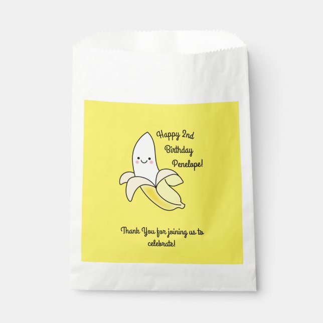 Cute Banana Kids Birthday Kawaii Favour Bag (Front)