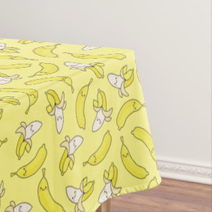 Cute Banana Kids Birthday Kawaii Tablecloth