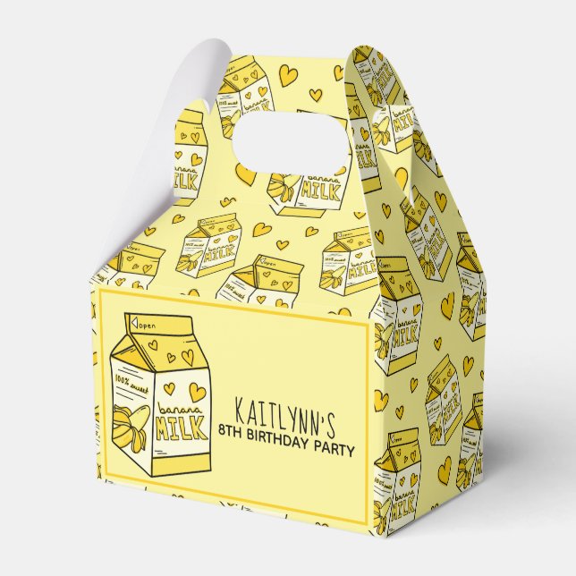 Cute Banana Milk Carton Favor Box (Front Side)