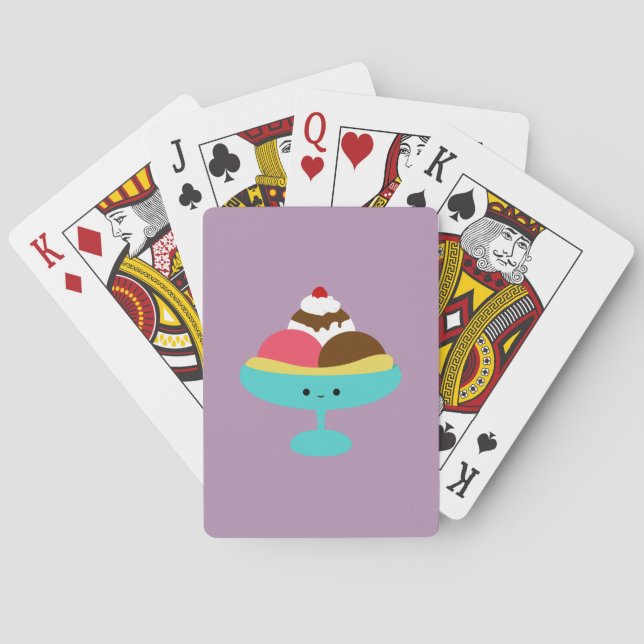Cute Banana Split Playing Cards (Back)