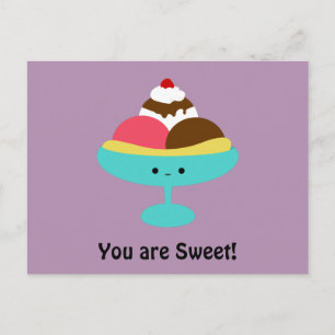 Cute Banana Split Postcard