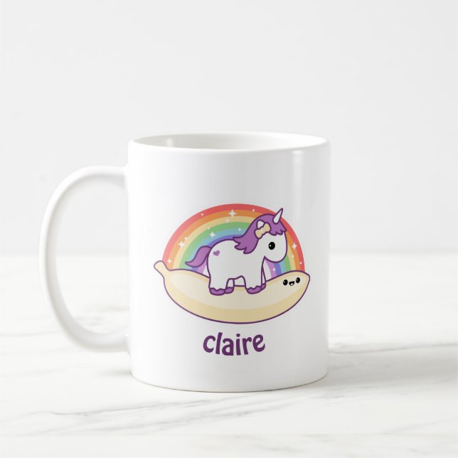 Cute Banana Unicorn Coffee Mug (Left)