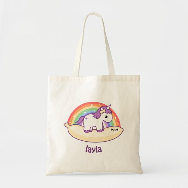 Cute Banana Unicorn Tote Bag (Front)
