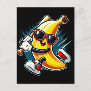 Cute Banana Wearing A Hat That Says Banana  Holiday Postcard