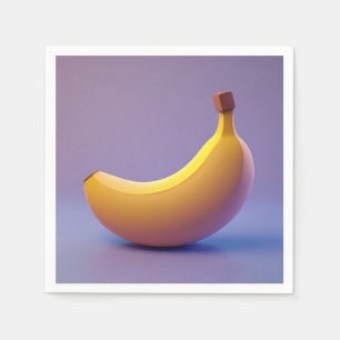 Cute Banana with a Purple Background Napkin
