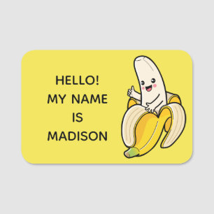 Cute Bananas custom text name tags