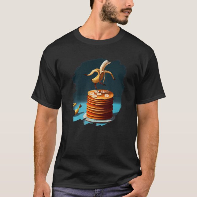 Cute  Bananas Dancing on Pancakes Banana  1 T-Shirt (Front)