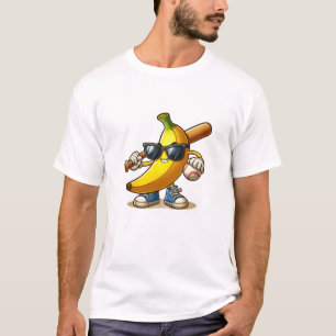 Cute Bananas Holding Baseball Bat For Baseball  T-Shirt