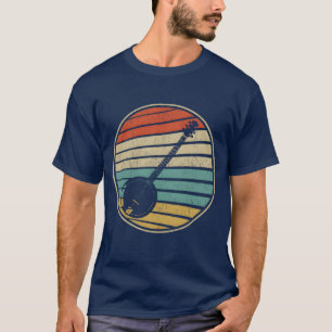 Cute Banjo Sun Retro Vintage 70S 80S Bluegrass Pic T-Shirt