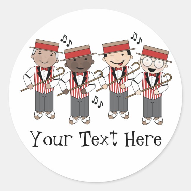 Cute Barbershop Quartet Gift Classic Round Sticker (Front)