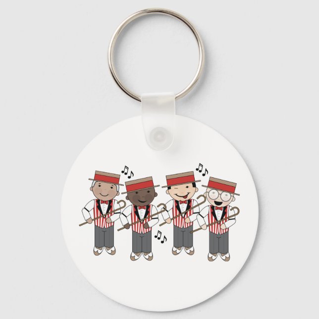 Cute Barbershop Quartet Gift Keychain (Front)
