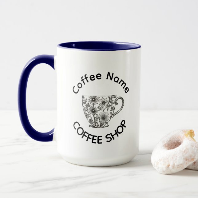 Cute Barista Obsessive Coffee café Mug (With Donut)