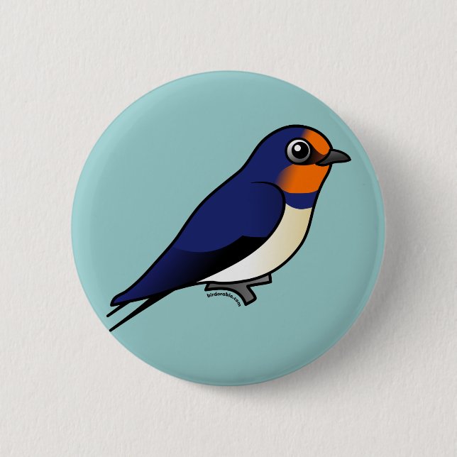 Cute Barn Swallow 2 Inch Round Button (Front)