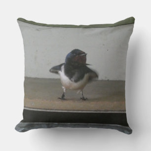 Cute Barn Swallow Throw Pillow