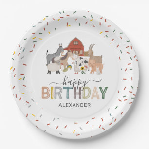 Cute Barnyard Birthday Party Paper Plate