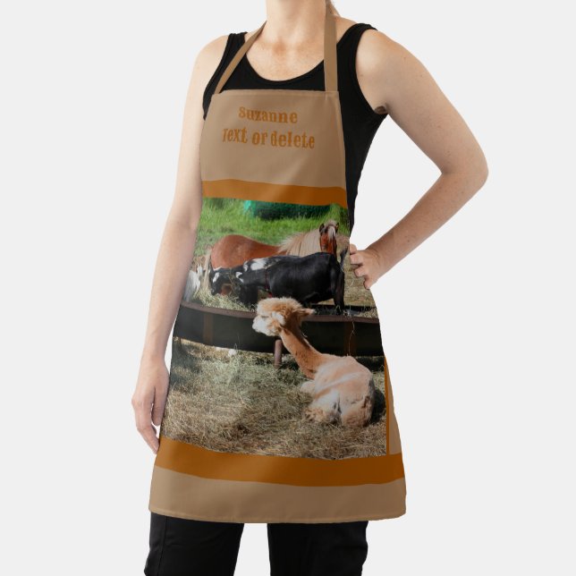 Cute Barnyard Farm Animal Breakfast Personalized Apron (Insitu)