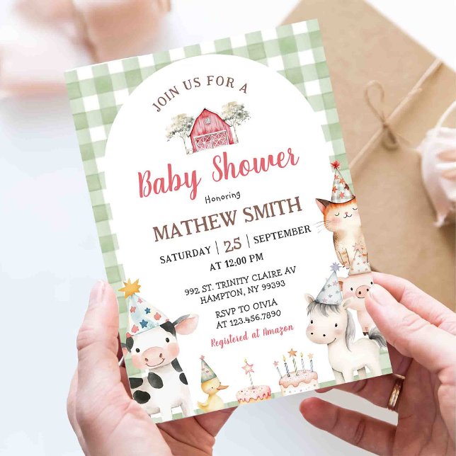 Cute Barnyard Farm Animals 1st Birthday Invitation (Creator Uploaded)