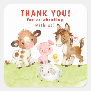 Cute Barnyard Friends Baby Shower Favour Tags