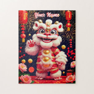 Cute Barongsai Lion Dance Jigsaw Puzzle